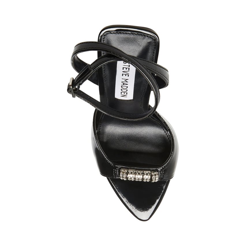 Sandalias Tacones Steve Madden Prize Charol Mujer Negras | ES FW2E91